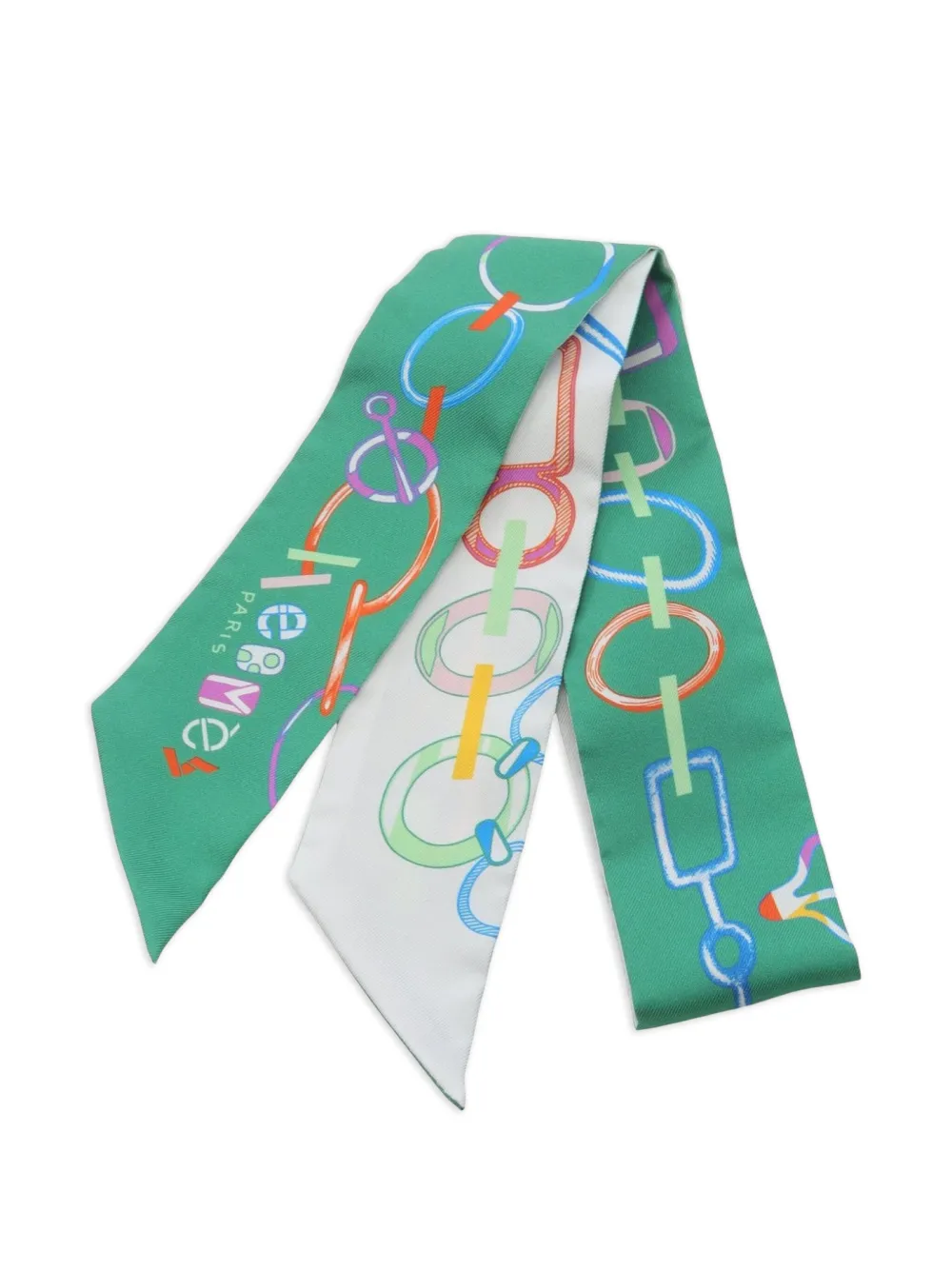 Hermès Pre-Owned 2020s Do Re Boucles スカーフ - グリーン Hermès Pre-Owned 2020s Do Re Boucles スカーフ - グリーン