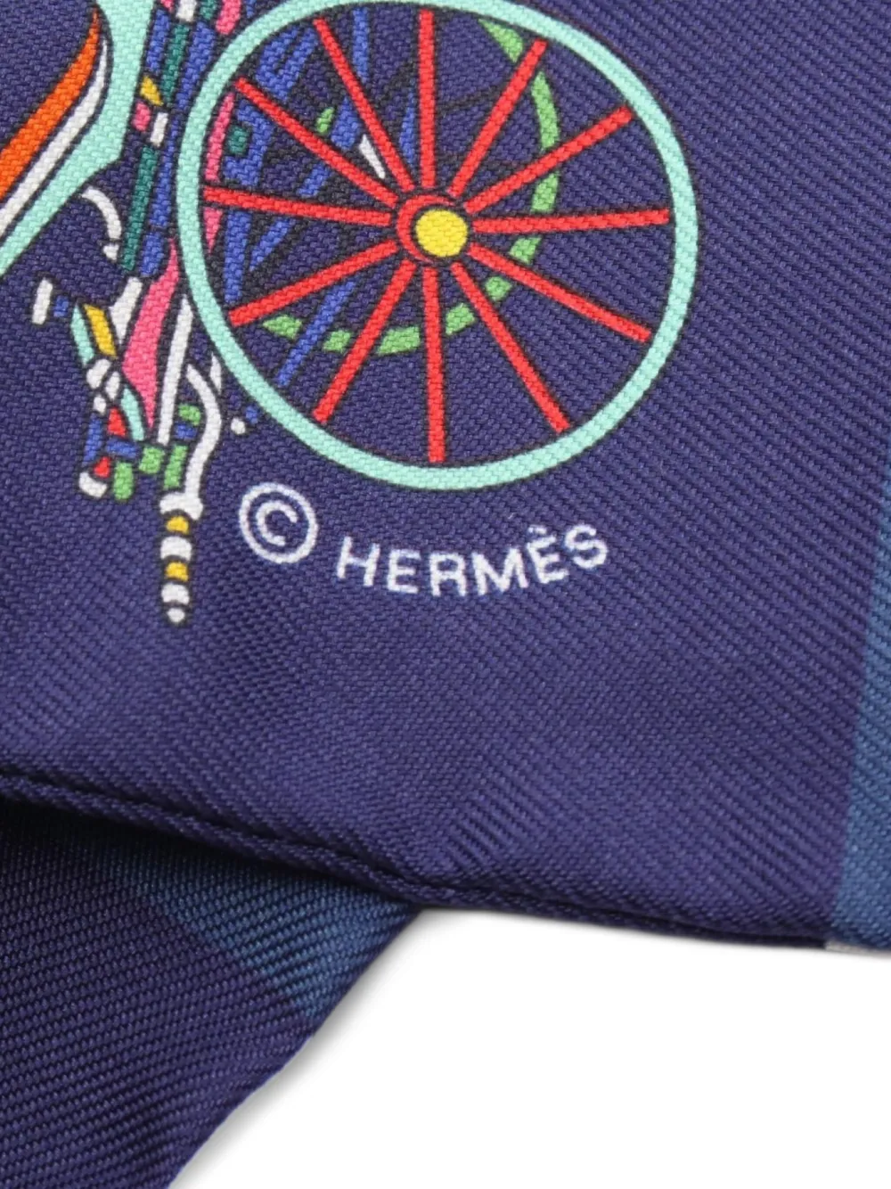 Hermès Pre-Owned 2020s Twilly Voitures Exquises scarf | Image 2