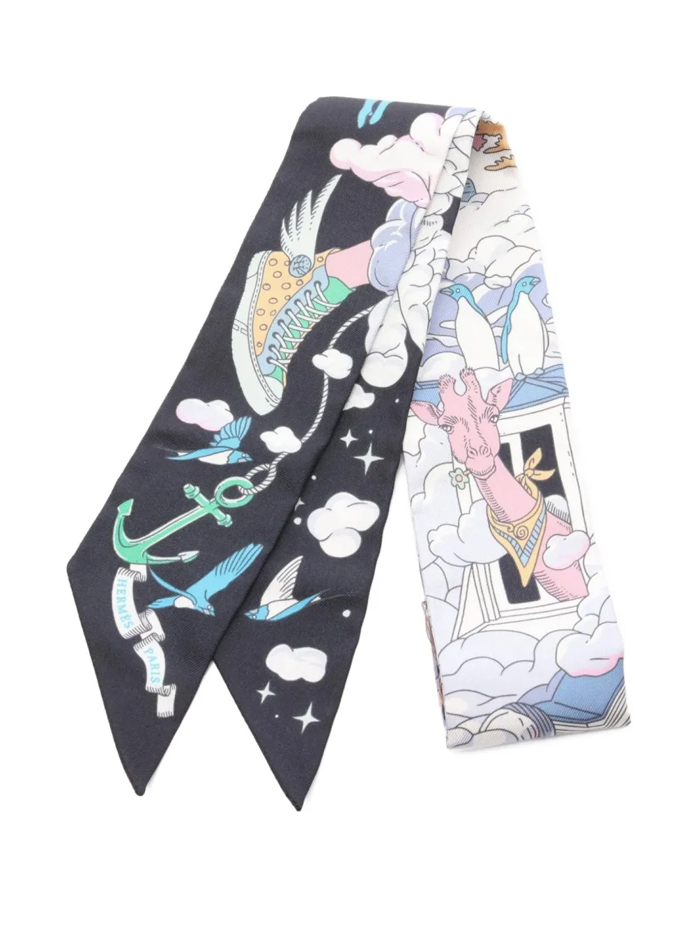Hermès Pre-Owned 2020s twilly ribbon scarf | Black | Image 1