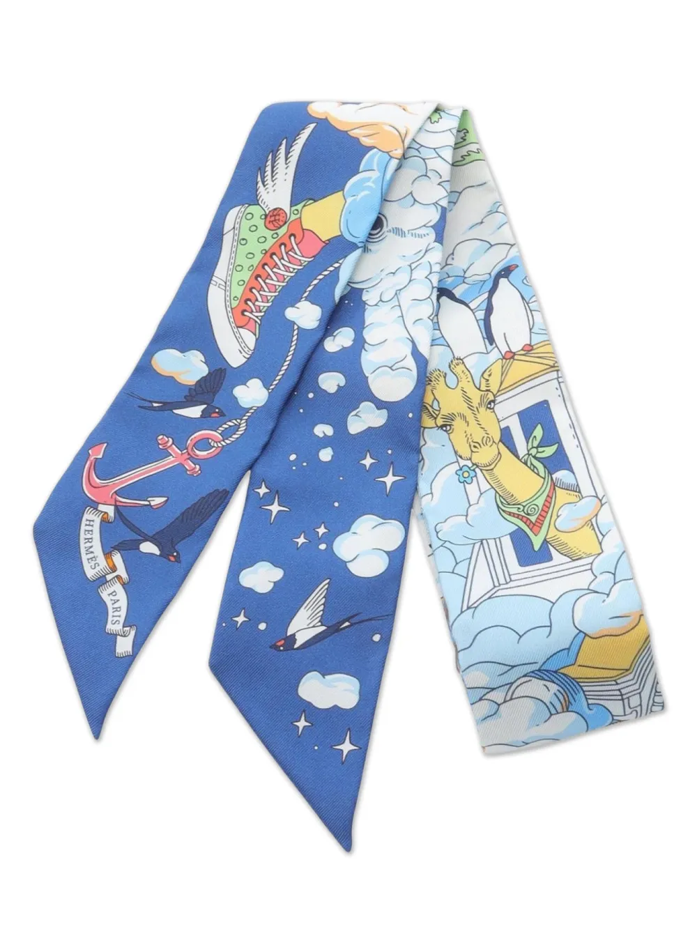 Hermès Pre-Owned 2020s Sur Mon Nuage スカーフ - ブルー Hermès Pre-Owned 2020s Sur Mon Nuage スカーフ - ブルー