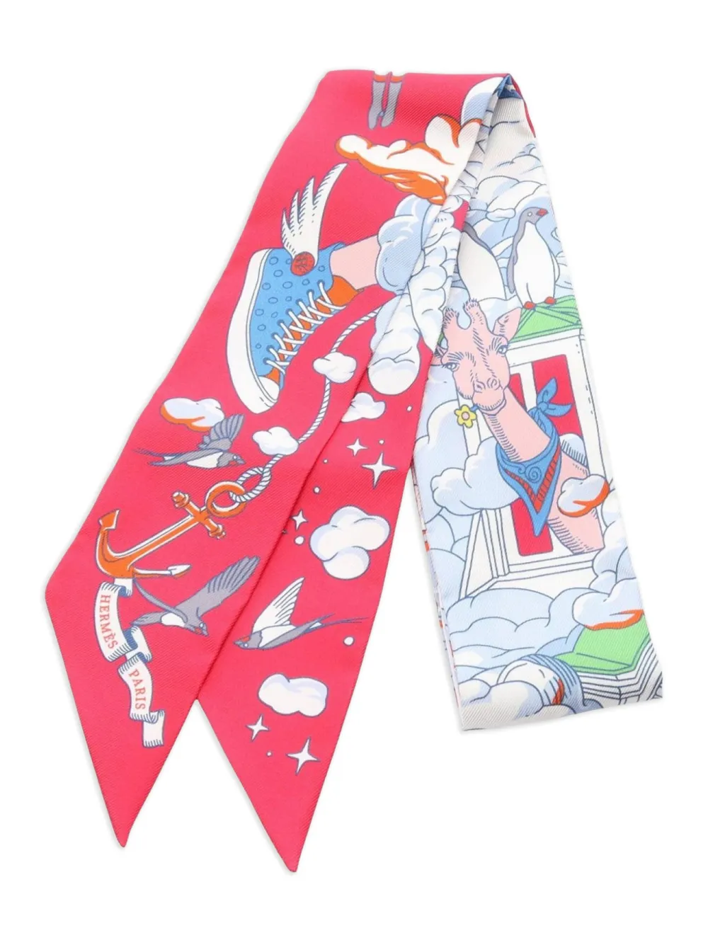 Hermès Pre-Owned 2020s SUR MON NUAGE シルクスカーフ - ピンク Hermès Pre-Owned 2020s SUR MON NUAGE シルクスカーフ - ピンク