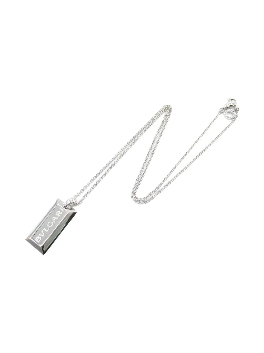 Bvlgari Pre-Owned 2010s 18K white ingot necklace - シルバートーン Bvlgari Pre-Owned 2010s 18K white ingot necklace - シルバートーン