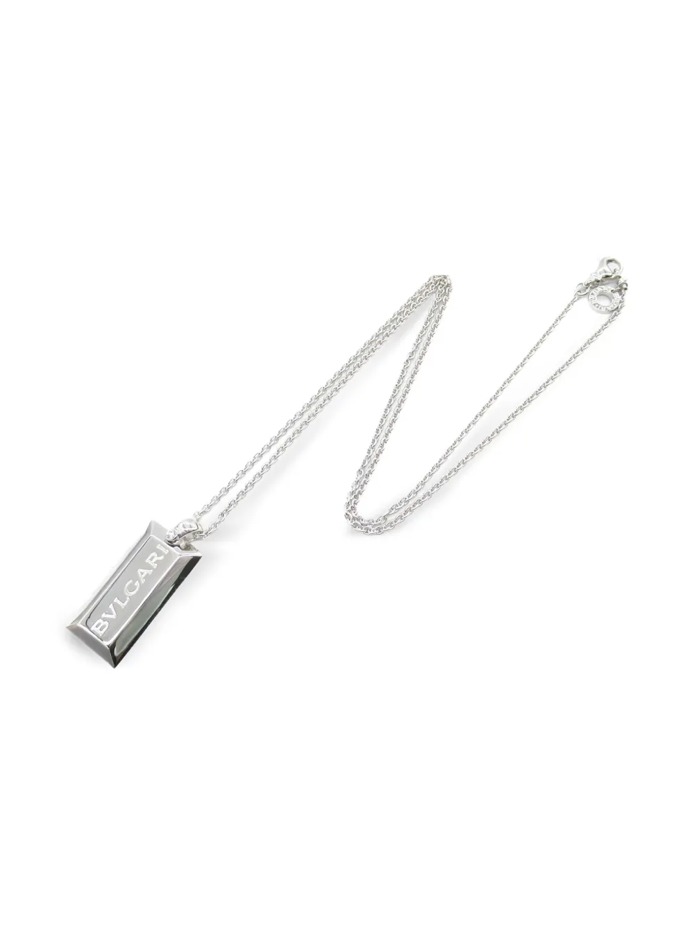 Bvlgari Pre-Owned 2010s 18K white ingot necklace - シルバートーン Bvlgari Pre-Owned 2010s 18K white ingot necklace - シルバートーン
