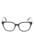 Miu Miu Pre-Owned 2010s rectangle-frame logo-detail glasses - Black
