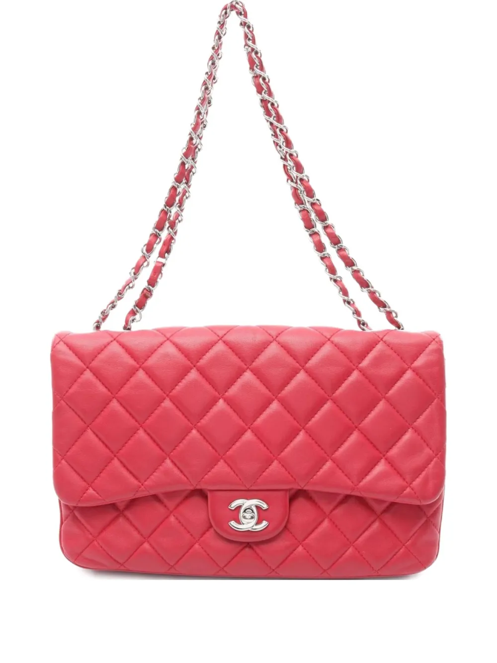 CHANEL Pre-Owned 2014 クラシック フラップ チェーンストラップ ショルダーバッグ - レッド CHANEL Pre-Owned 2014 クラシック フラップ チェーンストラップ ショルダーバッグ - レッド