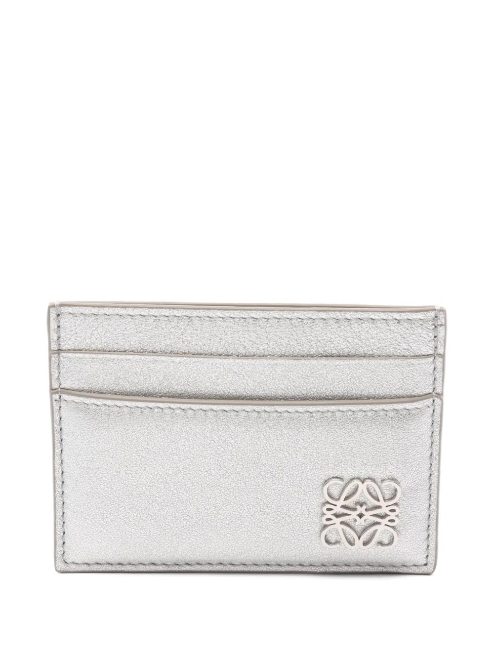 Pre-owned Loewe 20's Puffer Anagram Card Holder In Gray