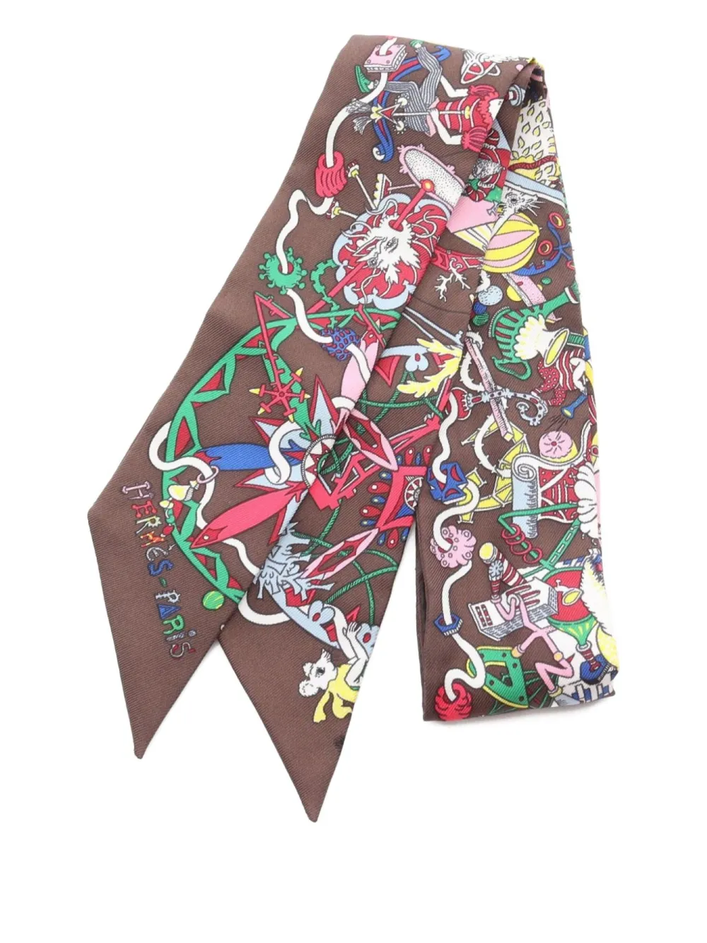 2010s Twilly La Folle Parade silk ribbon scarf