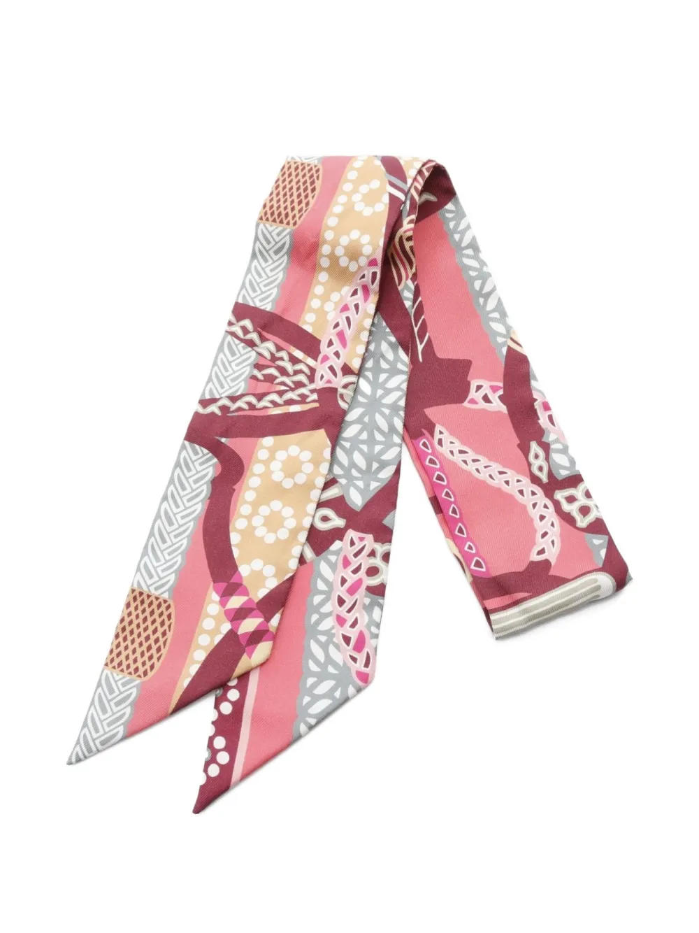 Hermès Pre-Owned 2010s Fantaisie d'Etriers silk scarf | Pink | Image 1
