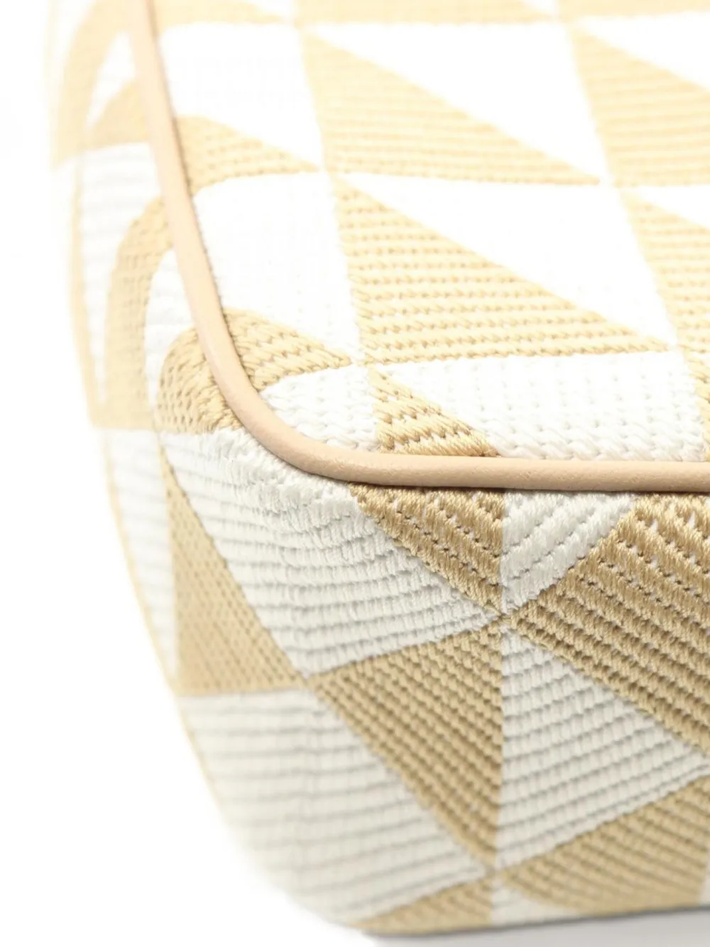 Pre-owned Prada 2010s Triangolo Symbole Pattern Shoulder Bag In Neutral