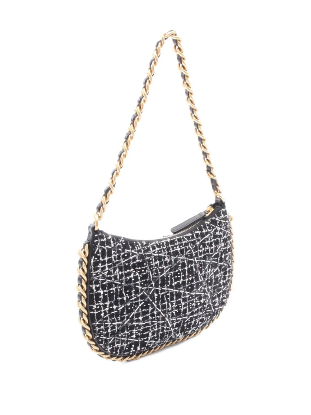 Pre-owned Chanel 2021 Tweed Shoulder Bag In Black