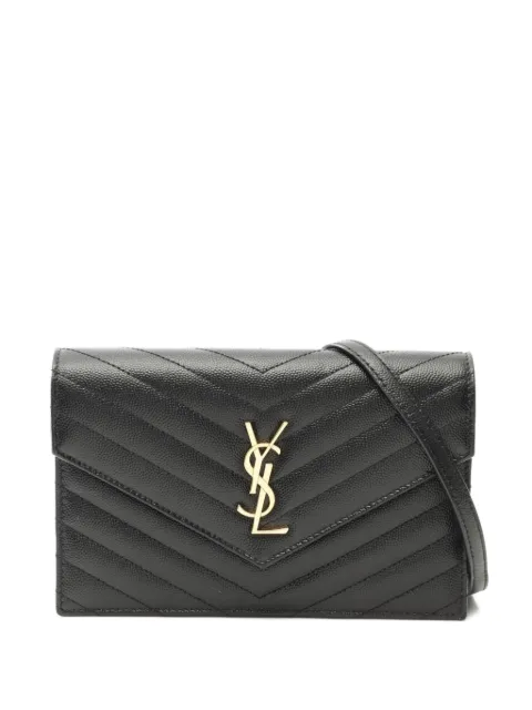 Saint Laurent Pre-Owned 2000s Envelope portemonnee met monogram en ketting
