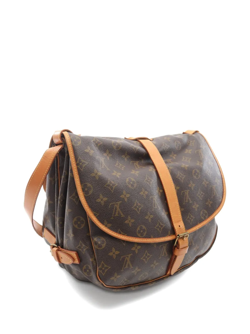 Pre-owned Louis Vuitton 1991 Saumur 35 Crossbody Bag In Brown