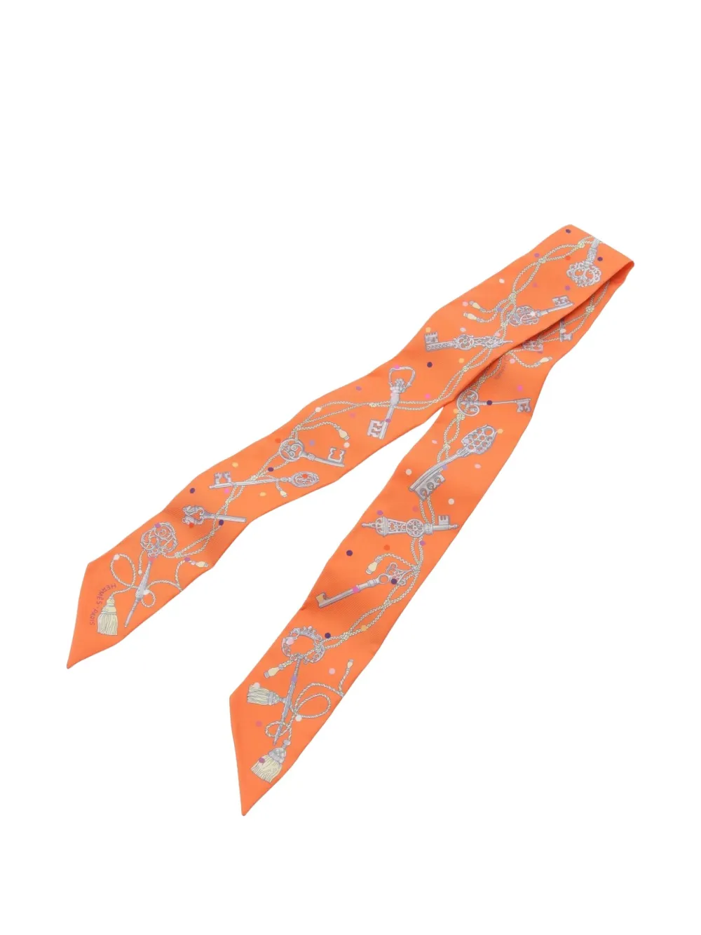 Hermès Pre-Owned 2023 Les Cles A Pois bandeau scarf | Image 2