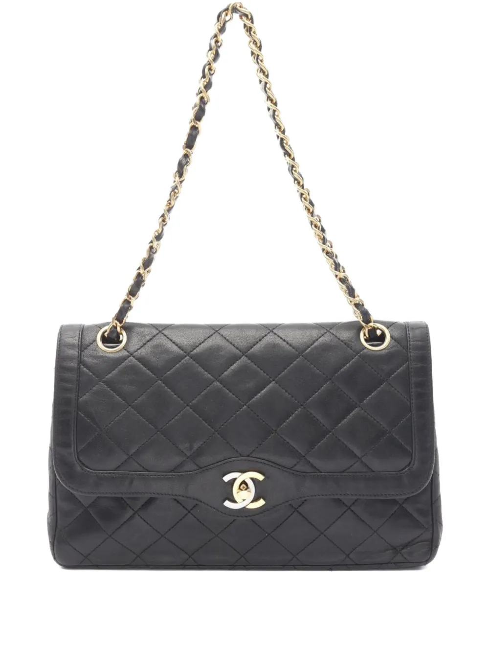 CHANEL Pre-Owned 1989-1991 マトラッセ チェーン ショルダーバッグ - ブラック CHANEL Pre-Owned 1989-1991 マトラッセ チェーン ショルダーバッグ - ブラック