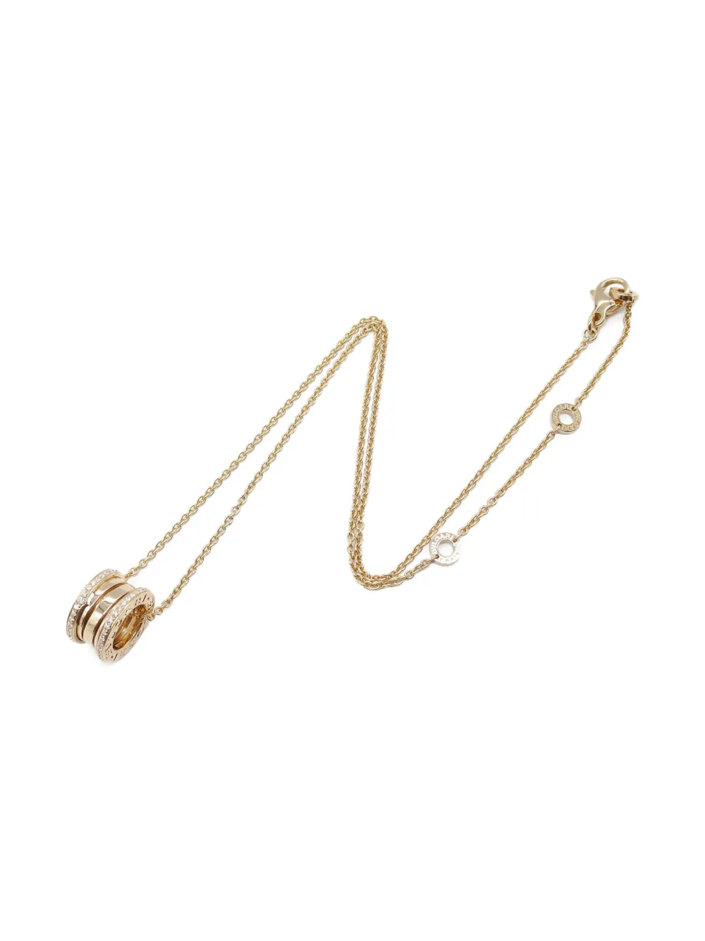 Bvlgari Pre-Owned 2010s ビー ゼロワン ダイヤモンドネックレス 18Kローズゴールド - ピンク Bvlgari Pre-Owned 2010s ビー ゼロワン ダイヤモンドネックレス 18Kローズゴールド - ピンク
