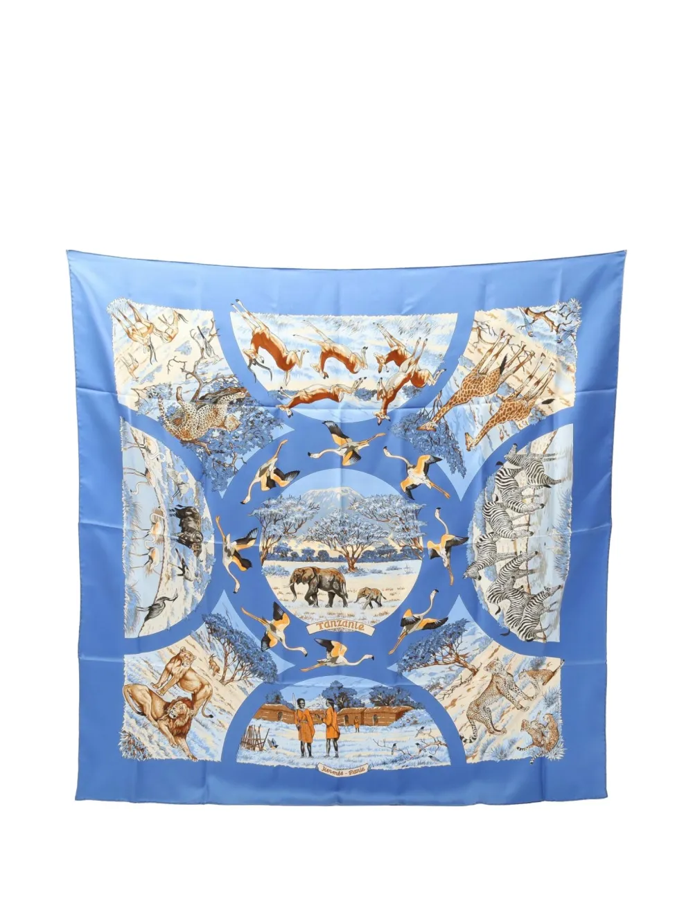 Hermès Pre-Owned 2010s Tanzanie silk scarf - ブルー Hermès Pre-Owned 2010s Tanzanie silk scarf - ブルー