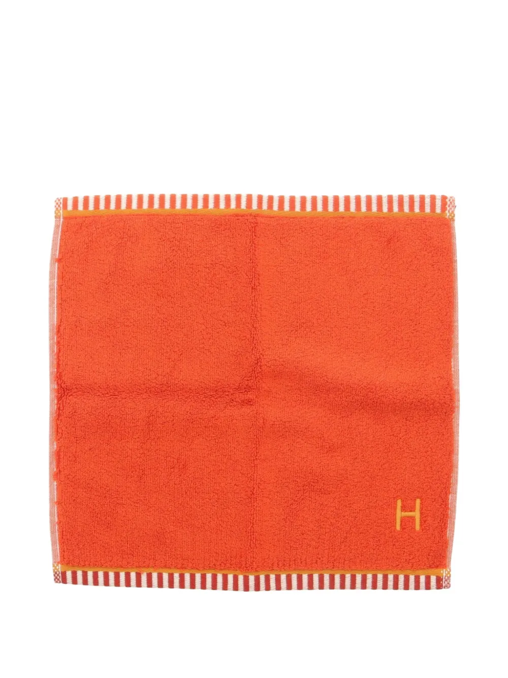 Hermès Pre-Owned 2020s embroidered stripe towel | Orange | Image 1