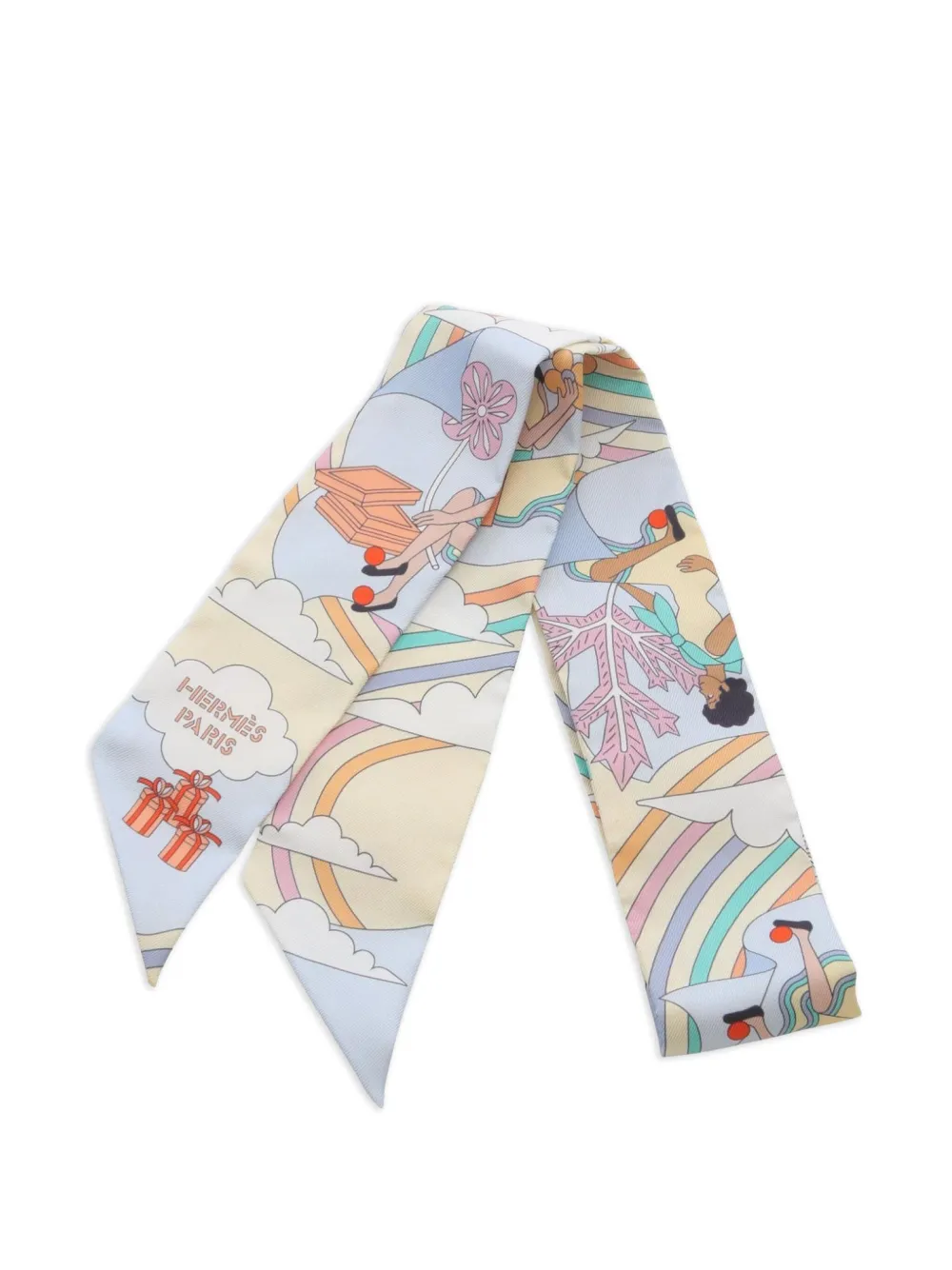 Hermès Pre-Owned 2020s Twilly Carres Volant ribbon scarf | Blue | Image 1