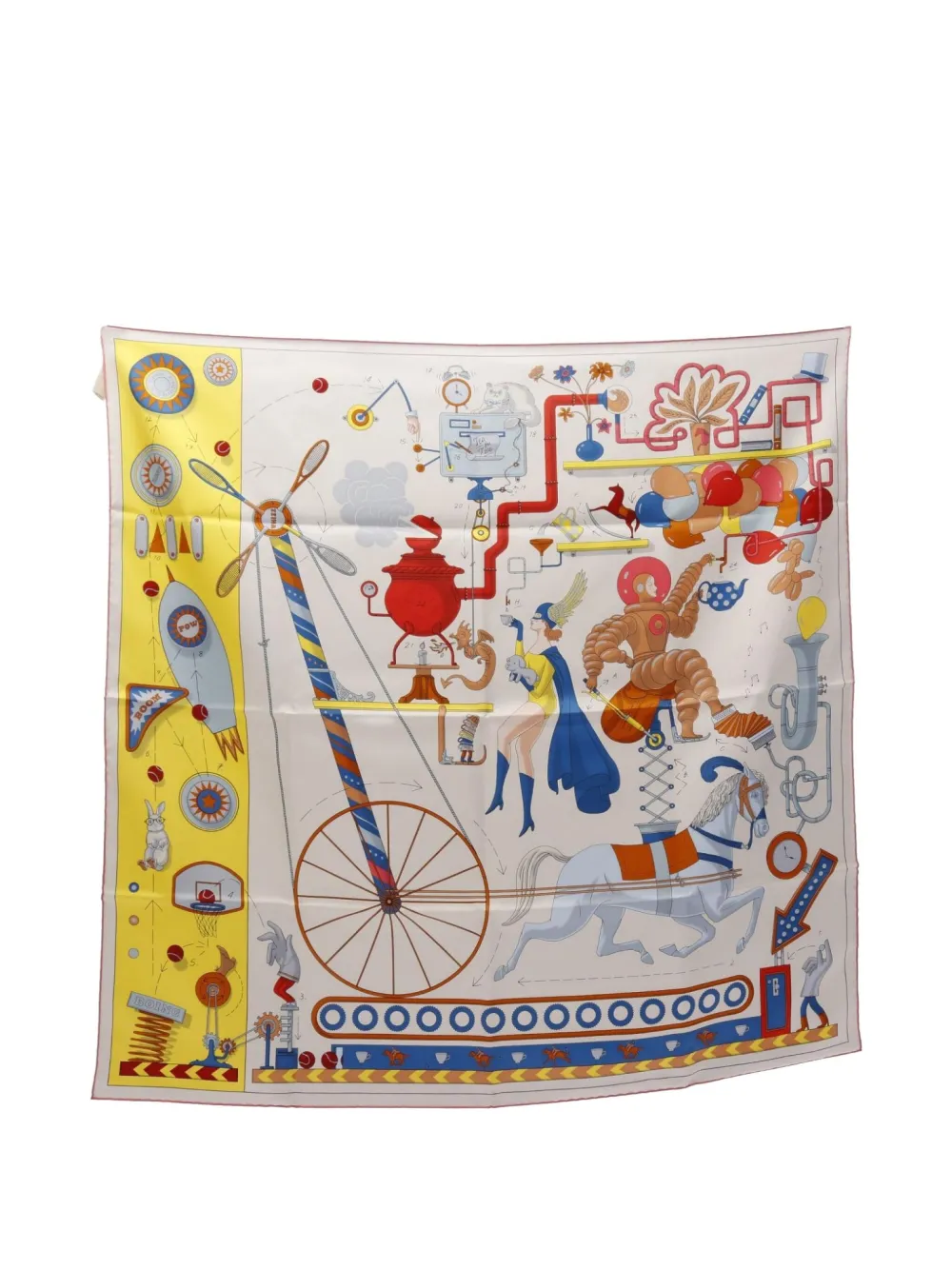 Hermès Pre-Owned 2020s Tea for Two silk scarf | White | Image 1