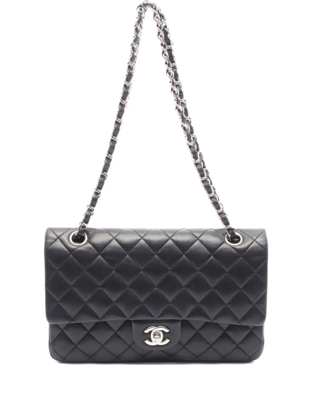 CHANEL Pre-Owned 2009-2010 クラシック ダブルフラップ ショルダーバッグ M - ブラック CHANEL Pre-Owned 2009-2010 クラシック ダブルフラップ ショルダーバッグ M - ブラック