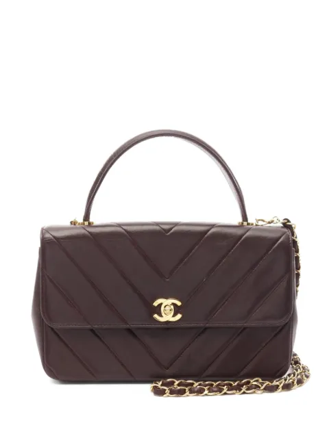 CHANEL Pre-Owned 1991-1994 chevron V-stitch two-way handbag