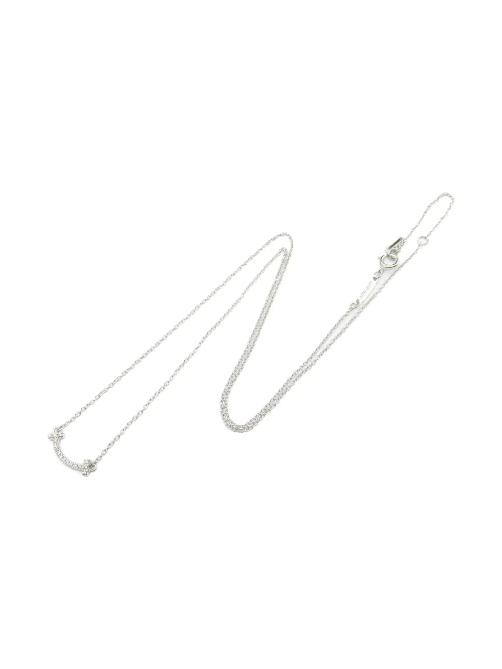 Tiffany & Co. Pre-Owned 18 White Gold Diamond Smile necklace | Silver | Image 1