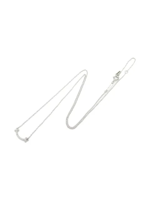 Tiffany & Co. Pre-Owned 스마일 18K 화이트 골드 다이아몬드 네크리스