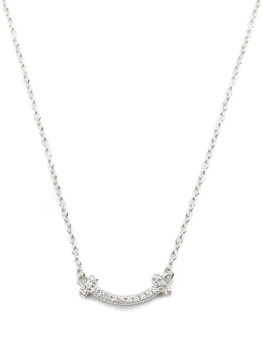 Tiffany & Co. Pre-Owned 18 White Gold Diamond Smile necklace | Pre-Owned | Image 2