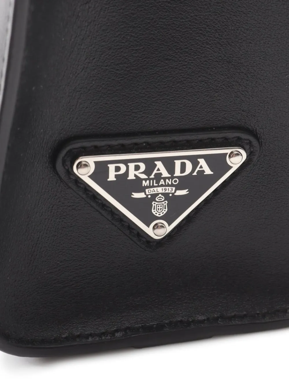 Pre-owned Prada 2010s Triangle-logo Leather Tote Bag
