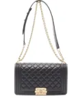 CHANEL Pre-Owned 2016-2017 Boy quilted lambskin shoulder bag - Black