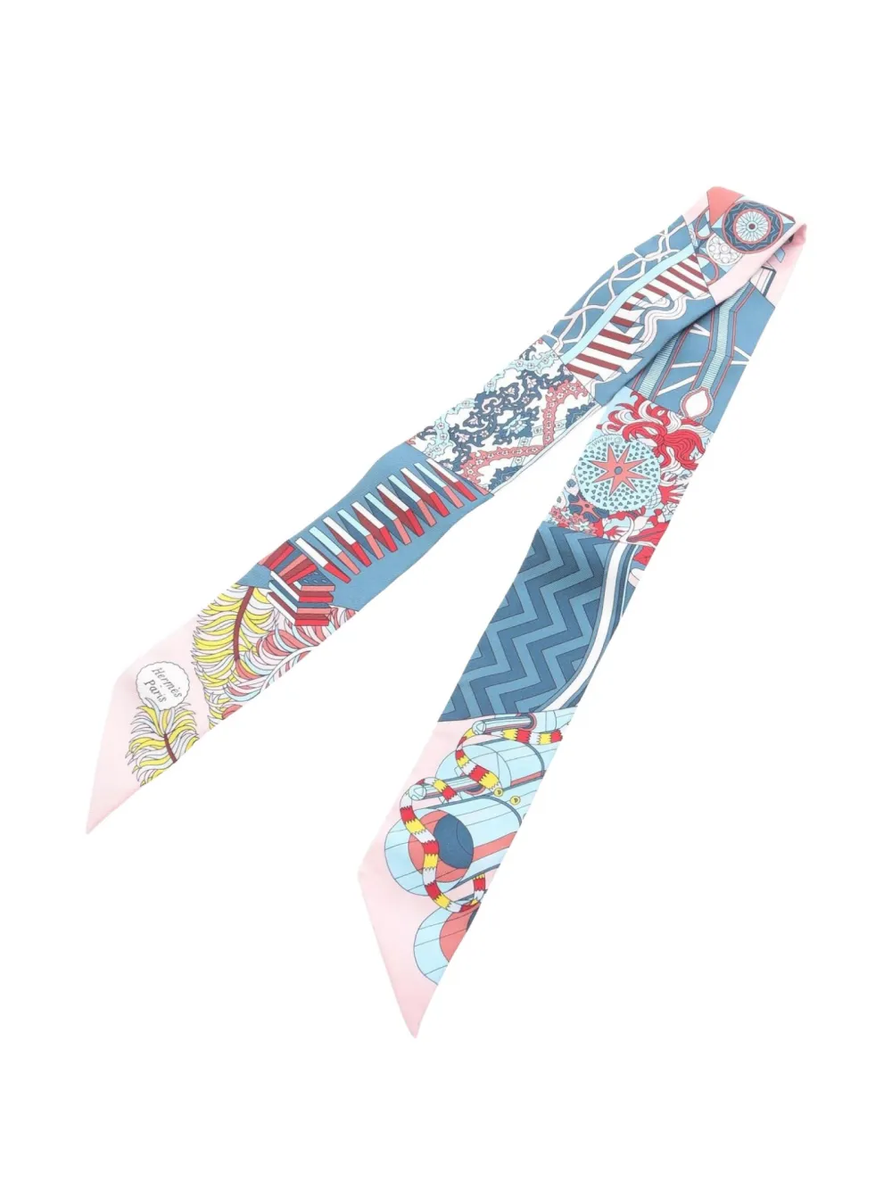 Hermès Pre-Owned 2020s Twilly De Lombrelle Aux Duels Vieux scarf | Image 2