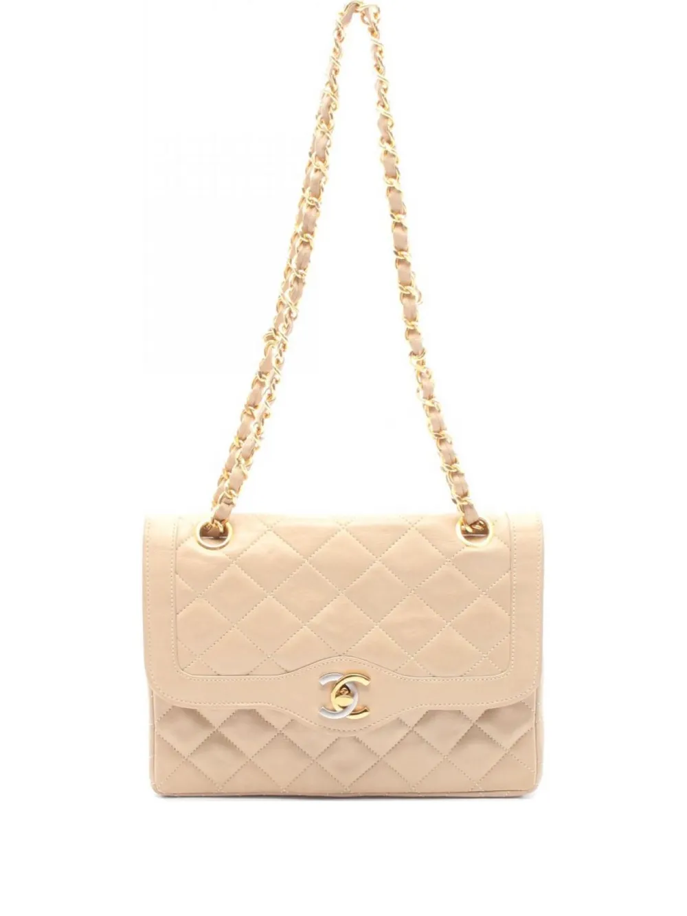 CHANEL Pre-Owned 1986-1987 クラシック ダブルフラップ ショルダーバッグ - ニュートラル CHANEL Pre-Owned 1986-1987 クラシック ダブルフラップ ショルダーバッグ - ニュートラル