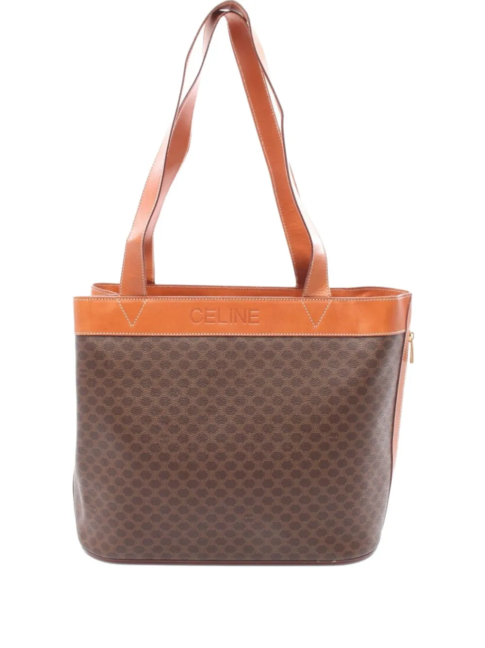 Céline Pre-Owned 2000s マカダム レザーハンドバッグ - ブラウン Céline Pre-Owned 2000s マカダム レザーハンドバッグ - ブラウン