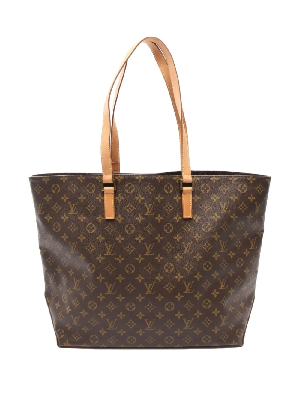 Pre-owned Louis Vuitton 2001 Cabas Alto Monogram Shoulder Bag In Brown