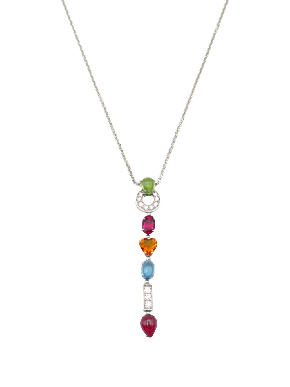 Bvlgari Pre-Owned 18K white gold Allegra multi-gemstone necklace | Silver | Image 1