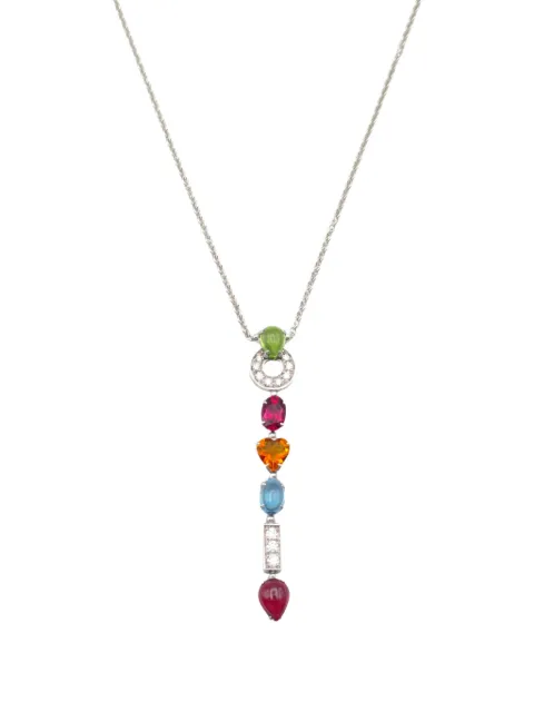 Bvlgari Pre-Owned 18K white gold Allegra multi-gemstone necklace