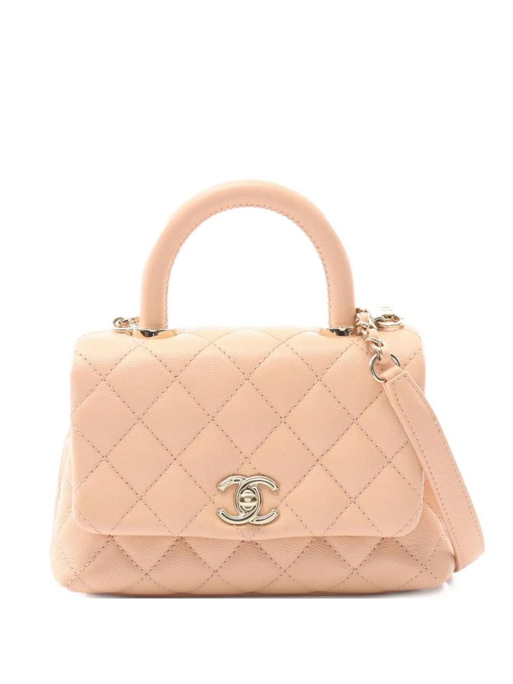 CHANEL Pre-Owned 2021 Coco Handle XXS tote bag - ニュートラル CHANEL Pre-Owned 2021 Coco Handle XXS tote bag - ニュートラル