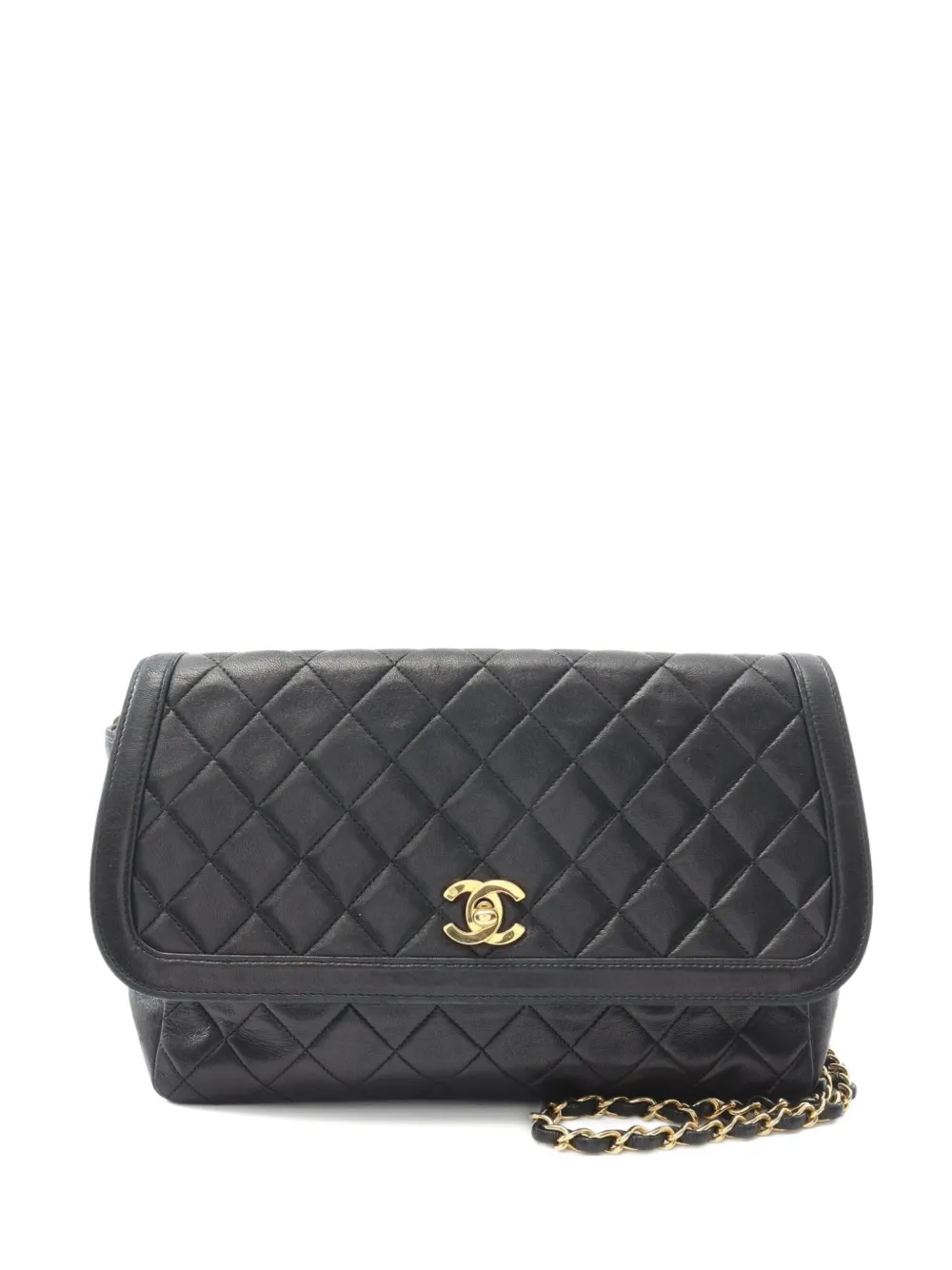CHANEL Pre-Owned 1989-1991 マトラッセ チェーン ショルダーバッグ - ブラック CHANEL Pre-Owned 1989-1991 マトラッセ チェーン ショルダーバッグ - ブラック