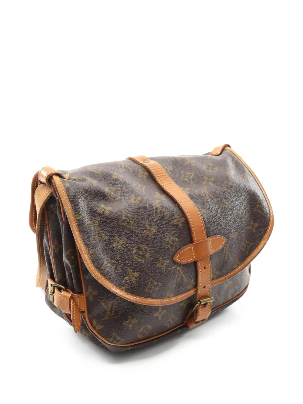 Pre-owned Louis Vuitton 1990 Saumur 30 Shoulder Bag In Brown
