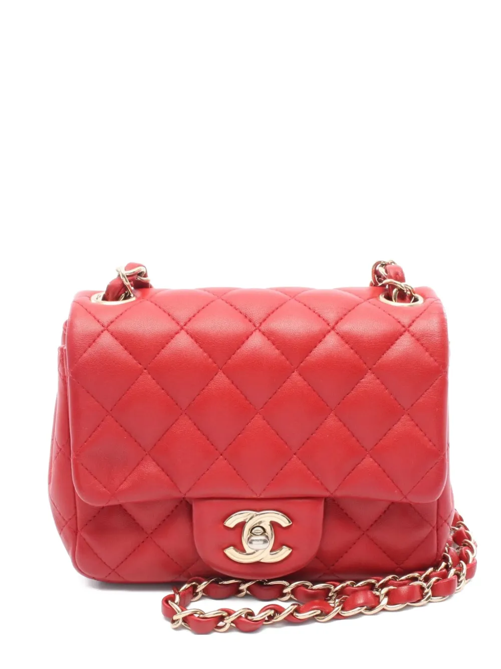 CHANEL Pre-Owned 2019 mini Square Flap tote bag - レッド CHANEL Pre-Owned 2019 mini Square Flap tote bag - レッド