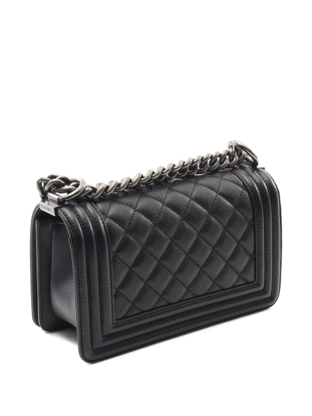 CHANEL Pre-Owned 2018-2019 Boy caviar-leather quilted chain-strap shoulder bag | Pre-Owned | Image 2
