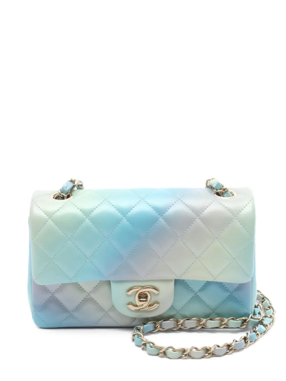 CHANEL Pre-Owned 2021 マトラッセ チェーン バッグ ミニ - ブルー CHANEL Pre-Owned 2021 マトラッセ チェーン バッグ ミニ - ブルー