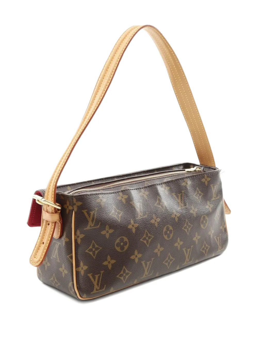 Pre-owned Louis Vuitton 2005 Vivacite Mm Zip Shoulder Bag In Brown