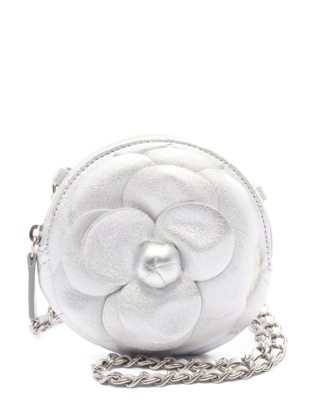CHANEL Pre-Owned 2021-2022 カメリア マテラッセ バッグ - シルバートーン CHANEL Pre-Owned 2021-2022 カメリア マテラッセ バッグ - シルバートーン