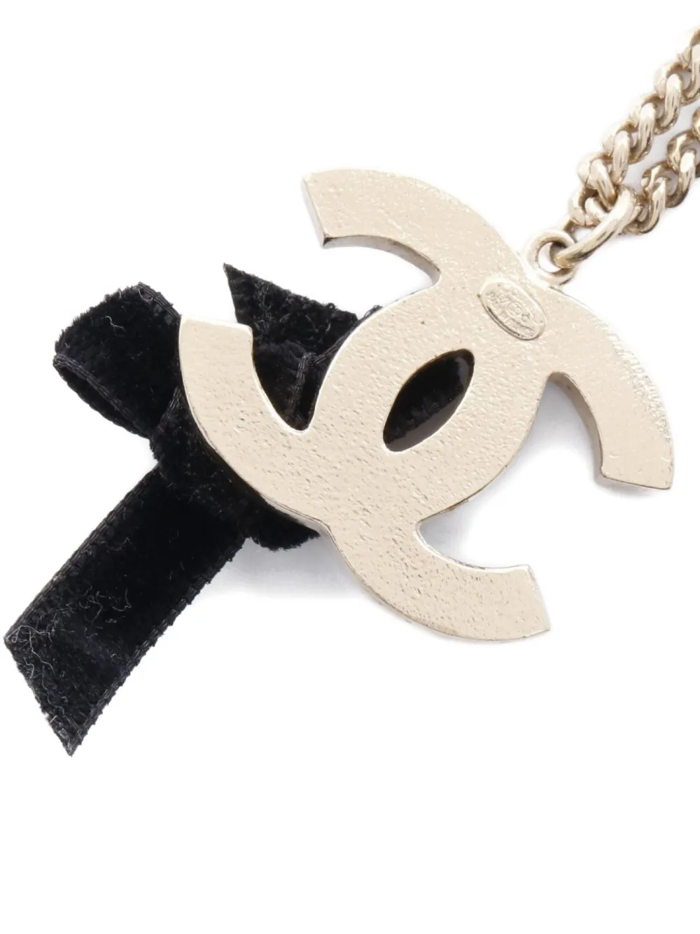CHANEL Pre-Owned 1986~1988 Coco Mark ribbon necklace | Image 2