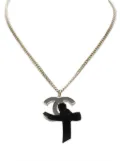 CHANEL Pre-Owned 1986~1988 Coco Mark ribbon necklace - Gold