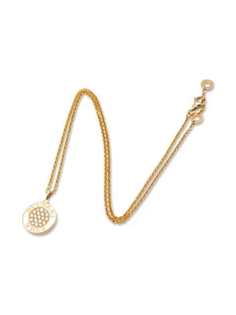 Bvlgari Pre-Owned 18K rose gold diamond onyx necklace