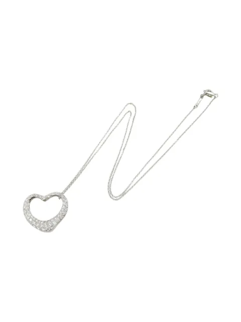 Tiffany & Co. Pre-Owned 2010s platinum Open Heart diamond necklace