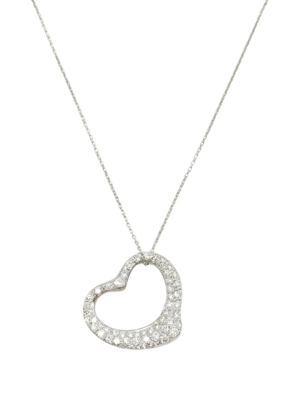 Tiffany & Co. Pre-Owned 2010s platinum Open Heart diamond necklace | Image 2