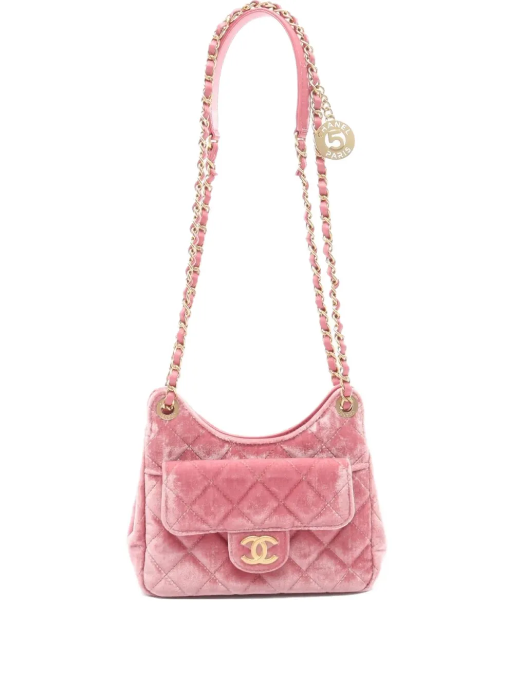 CHANEL Pre-Owned 2021 matelasse chain shoulder bag - ピンク CHANEL Pre-Owned 2021 matelasse chain shoulder bag - ピンク